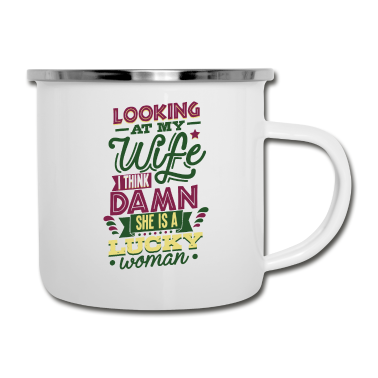 Geschenk für Ehemann Emaille Tasse - Ehefrau Ehemann Ehepaar