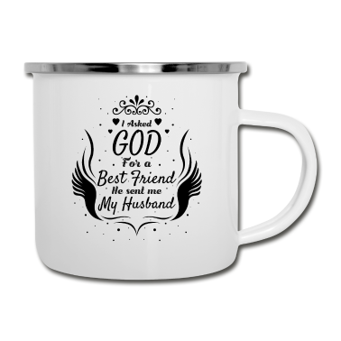 Geschenk für Ehemann Emaille Tasse - Gott Ehemann Geschenk