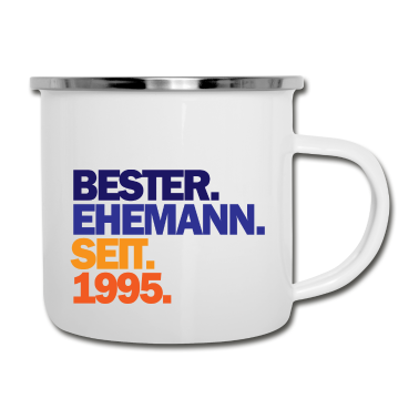 Geschenk für Ehemann Emaille Tasse - Ehemann 1995 Jubiläum Hochzeit Spruch