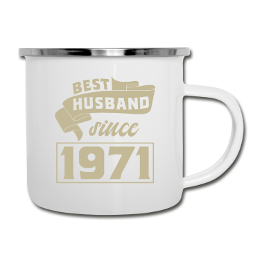 Geschenk für Ehemann Emaille Tasse - Bester Ehemann seit 1970