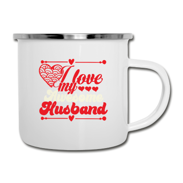 Geschenk für Ehemann Emaille Tasse - Ich liebe meinen tollen Ehemann