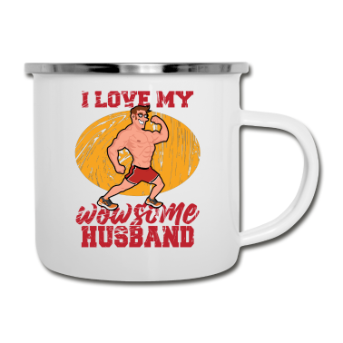 Geschenk für Ehemann Emaille Tasse - Ich Liebe meine fantastischen Ehemann