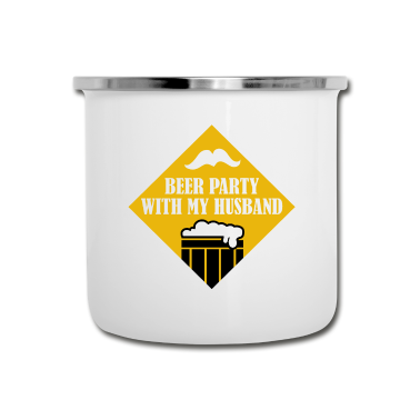 Geschenk für Ehemann Emaille Tasse - Bier - Party mIt dem Ehemann