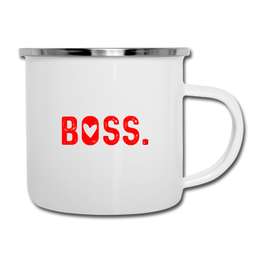 Geschenk für Ehemann Emaille Tasse - Papa Ehemann Boss