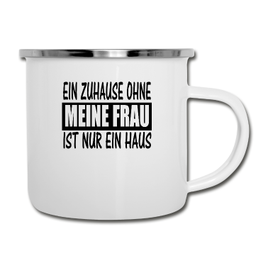 Geschenk für Ehemann Emaille Tasse - Meine Frau - Ehemann Geschenkidee