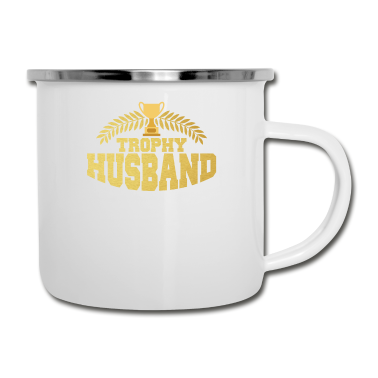Geschenk für Ehemann Emaille Tasse - Nette & lustige Trophäe Ehemann stolze Frau