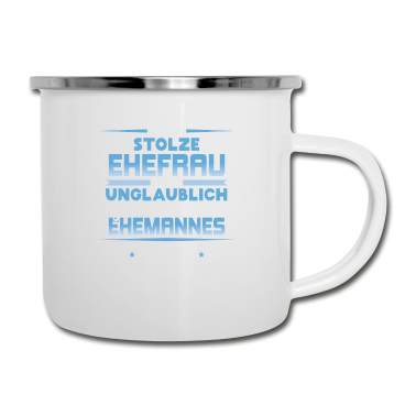 Geschenk für Ehemann Emaille Tasse - Stolze Ehefrau eines Ehemannes