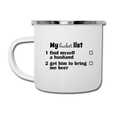 Geschenk für Ehemann Emaille Tasse - Meine Eimerliste, lassen Sie sich von einem Ehemann Bier bringen