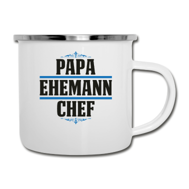 Geschenk für Ehemann Emaille Tasse - Papa Ehemann Chef Hochzeitstag Jahrestag Geschenk