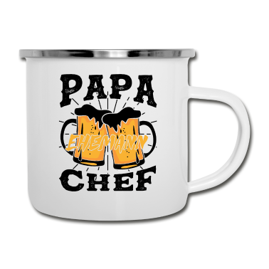 Geschenk für Ehemann Emaille Tasse - Papa Ehemann Chef Hochzeitstag Jahrestag Geschenk