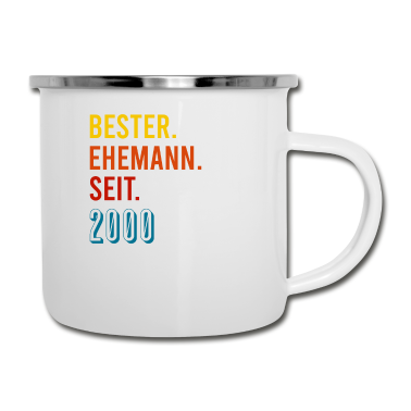 Geschenk für Ehemann Emaille Tasse - Bester Ehemann seit dem Jahr 2001 geschenk