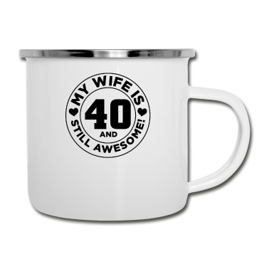 Geschenk für Ehemann Emaille Tasse - Ehefrau 40. Geburtstag Ehemann Geburtstagsfeier