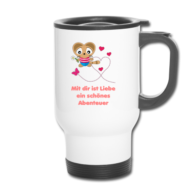 Geschenk für Ehemann Thermobecher - Liebesspruch für Ehemann mit Katze Kuku