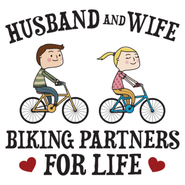 Motiv Ehemann und Frau, die Partner für das Leben-Geschenk radfahren