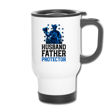 Geschenk für Ehemann Thermobecher - Ehemann Vater Beschützer Held Shirt Polizei