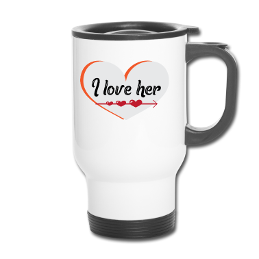 Geschenk für Ehemann Thermobecher - Ich liebe sie Herz Geschenk für Partner Ehemann