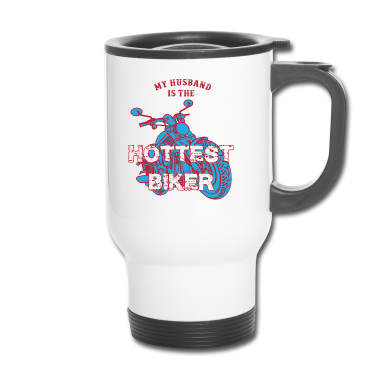 Geschenk für Ehemann Thermobecher - Mein Ehemann ist der heisseste Biker