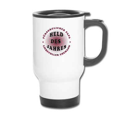 Geschenk für Ehemann Thermobecher - Papa und Ehemann - Held des Jahres