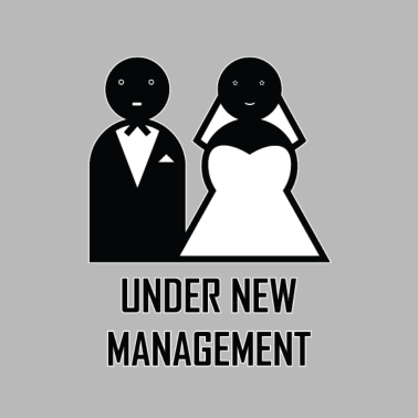 Motiv Neuer Ehemann. Unter neuer Leitung. Frisch verheiratet.