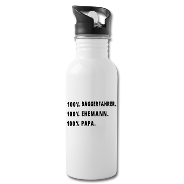 Geschenk für Ehemann Trinkflasche - Baggerfahrer , Ehemann , Papa.