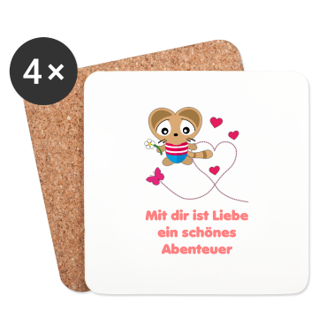 Geschenk für Ehemann Untersetzer - Liebesspruch für Ehemann mit Katze Kuku