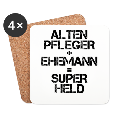 Geschenk für Ehemann Untersetzer - Altenpfleger Ehemann Superheld Geschenk