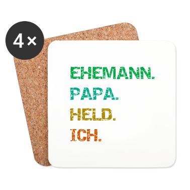 Geschenk für Ehemann Untersetzer - Ehemann Papa Held Ich