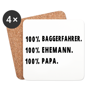 Geschenk für Ehemann Untersetzer - Baggerfahrer , Ehemann , Papa.