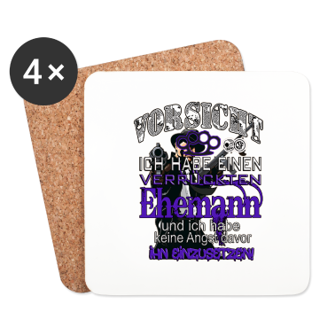 Geschenk für Ehemann Untersetzer - Vorsicht Ich habe einen verrückten Ehemann