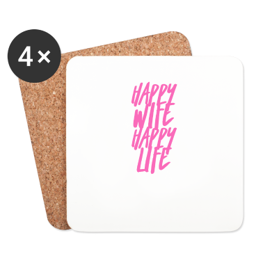Geschenk für Ehemann Untersetzer - Happy Wife Happy Life Geschenk für gute Ehemänner