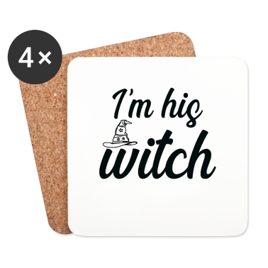 Geschenk für Ehemann Untersetzer - Ich bin seine Hexe, Frau Ehemann Halloween