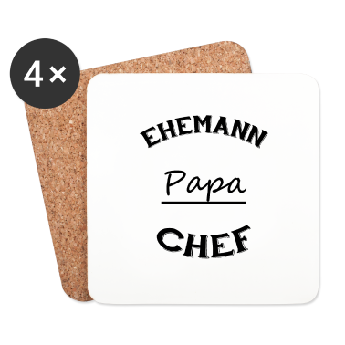 Geschenk für Ehemann Untersetzer - Ehemann Papa Chef T-Shirt bester Ehemann, Papa