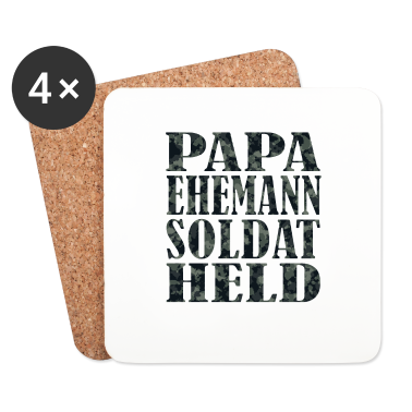 Geschenk für Ehemann Untersetzer - PAPA EHEMANN SOLDAT HELD