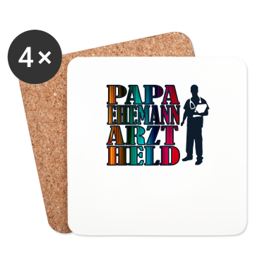 Geschenk für Ehemann Untersetzer - PAPA EHEMANN ARZT HELD