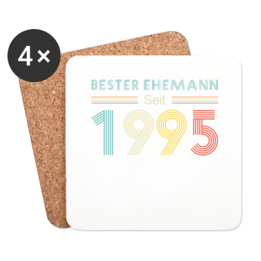 Geschenk für Ehemann Untersetzer - Bester Ehemann Seit 1995 25. Hochzeitstag Silberne
