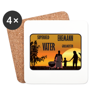 Geschenk für Ehemann Untersetzer - Superheld Ehemann Vater Grillmester
