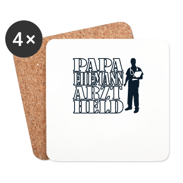 Geschenk für Ehemann Untersetzer - PAPA EHEMANN ARZT HELD
