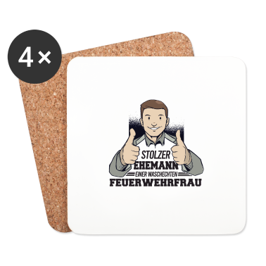 Geschenk für Ehemann Untersetzer - Stolzer Ehemann einer waschechten Feuerwehrfrau