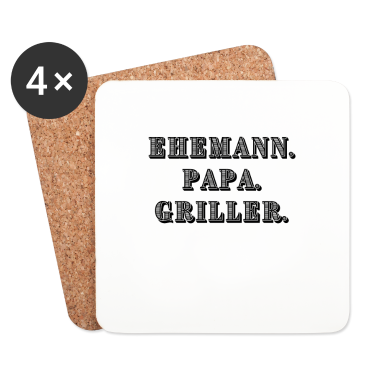 Geschenk für Ehemann Untersetzer - Der perfekte Ehemann Papa Griller Geschenkidee
