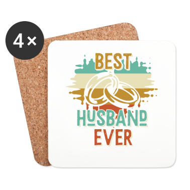Geschenk für Ehemann Untersetzer - Bester Ehemann Verheiratet Eheringe