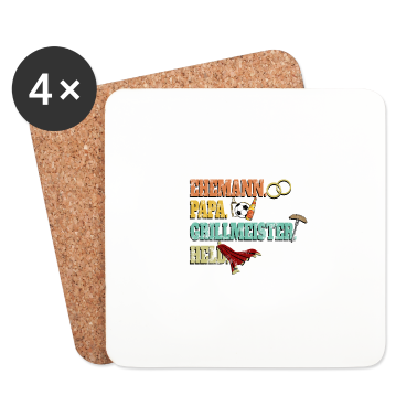 Geschenk für Ehemann Untersetzer - Ehemann - Papa - Grillmeister - Held