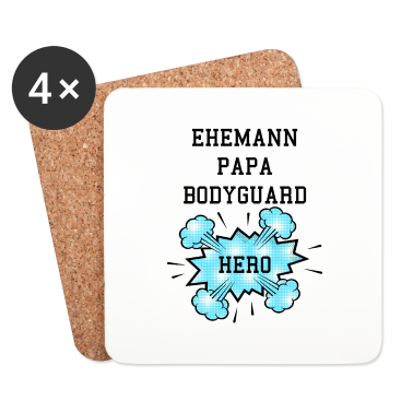 Geschenk für Ehemann Untersetzer - Ehemann Papa Bodyguard Hero