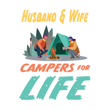 Motiv Camping Ehemann und Ehefrau Camper für das Leben Design