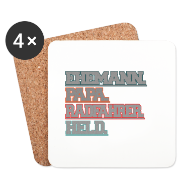 Geschenk für Ehemann Untersetzer - Ehemann Papa Radfahrer Held