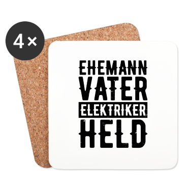 Geschenk für Ehemann Untersetzer - Ehemann Vater Elektriker Held Geschenk