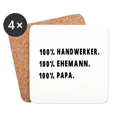 Geschenk für Ehemann Untersetzer - Handwerker , Ehemann , Papa , lustige Sprüche