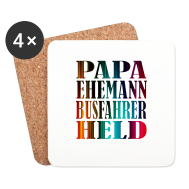 Geschenk für Ehemann Untersetzer - PAPA EHEMANN BUSAHRER HELD