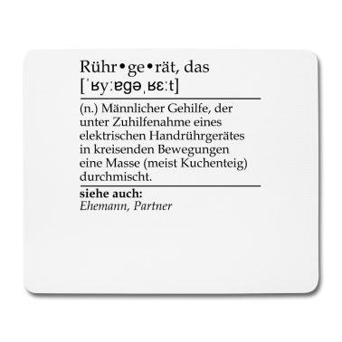 Geschenk für Ehemann Mousepad - Rührgerät Definition für Ehemänner und Bäcker