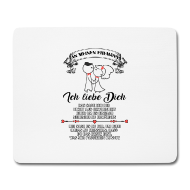 Geschenk für Ehemann Mousepad - Ich liebe dich - Ehemann
