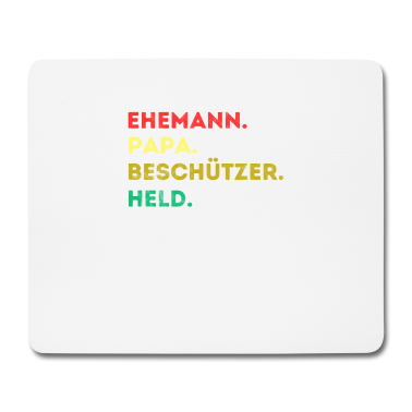 Geschenk für Ehemann Mousepad - Ehemann Papa Beschützer Held | Geschenk für Väter